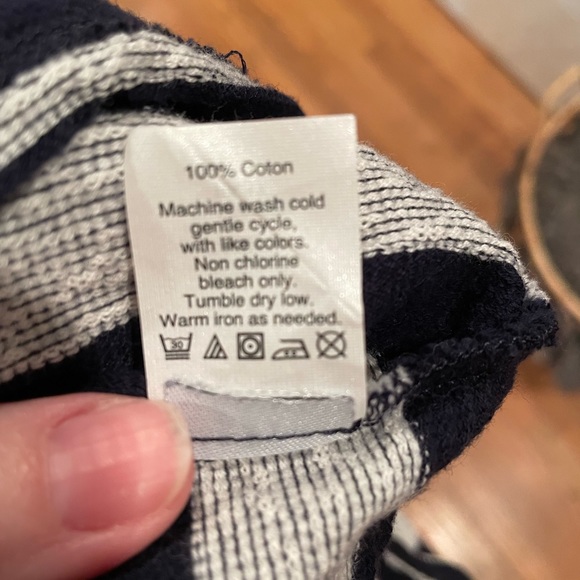 MADEWELL Off The Shoulder Striped Navy and Grey Top size XXS - Picture 6 of 6